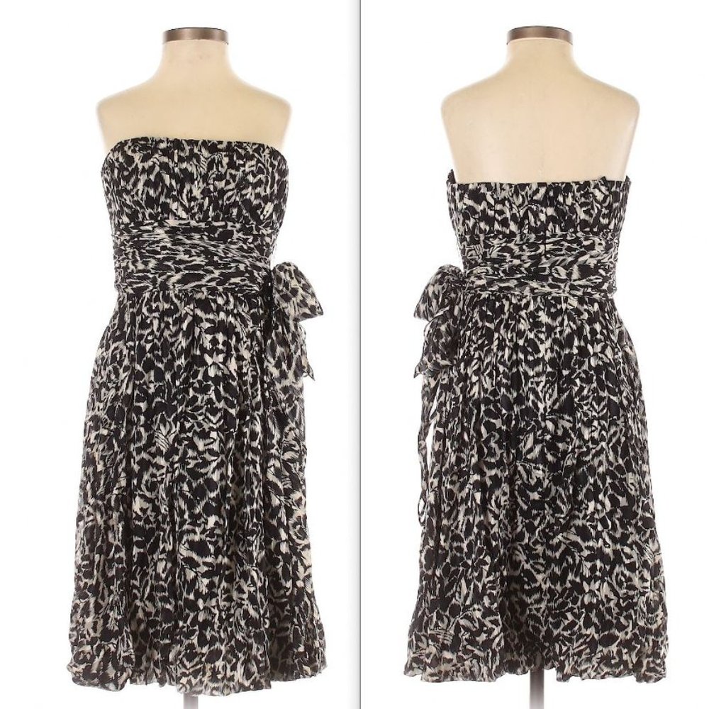BCBGMAXAZRIA Strapless Print Dress
